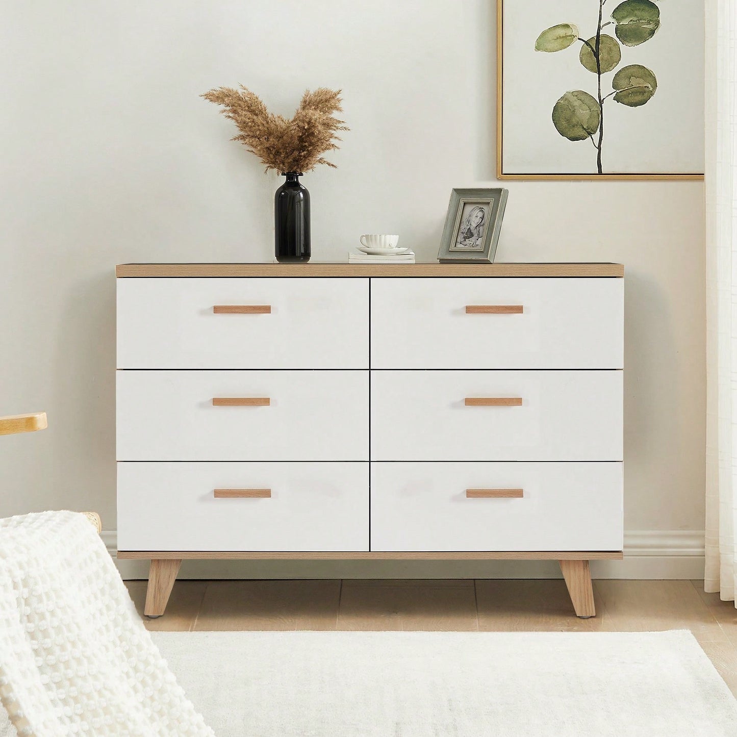 Solid Wood Buffet Sideboard Storage Cabinet Console Table for Dining Room Living Room Kitchen Hallway