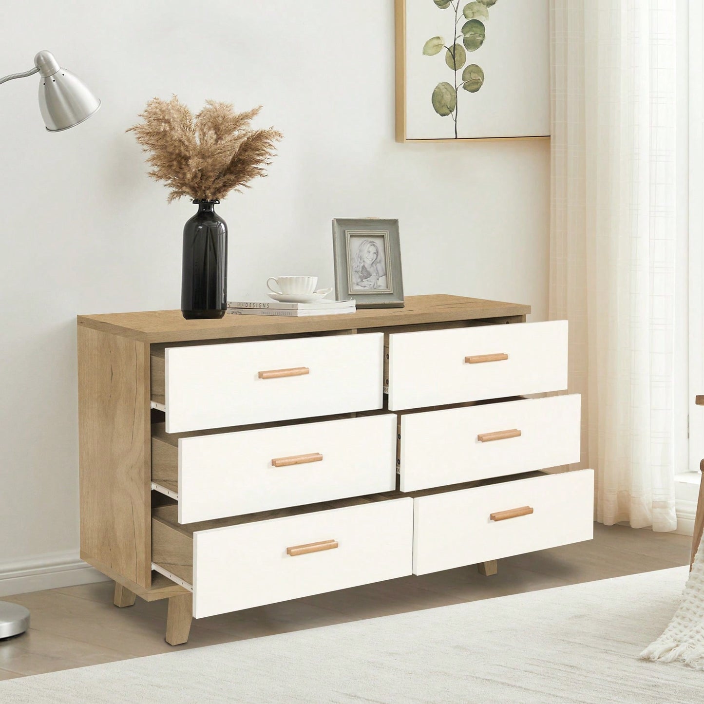 Solid Wood Buffet Sideboard Storage Cabinet Console Table for Dining Room Living Room Kitchen Hallway