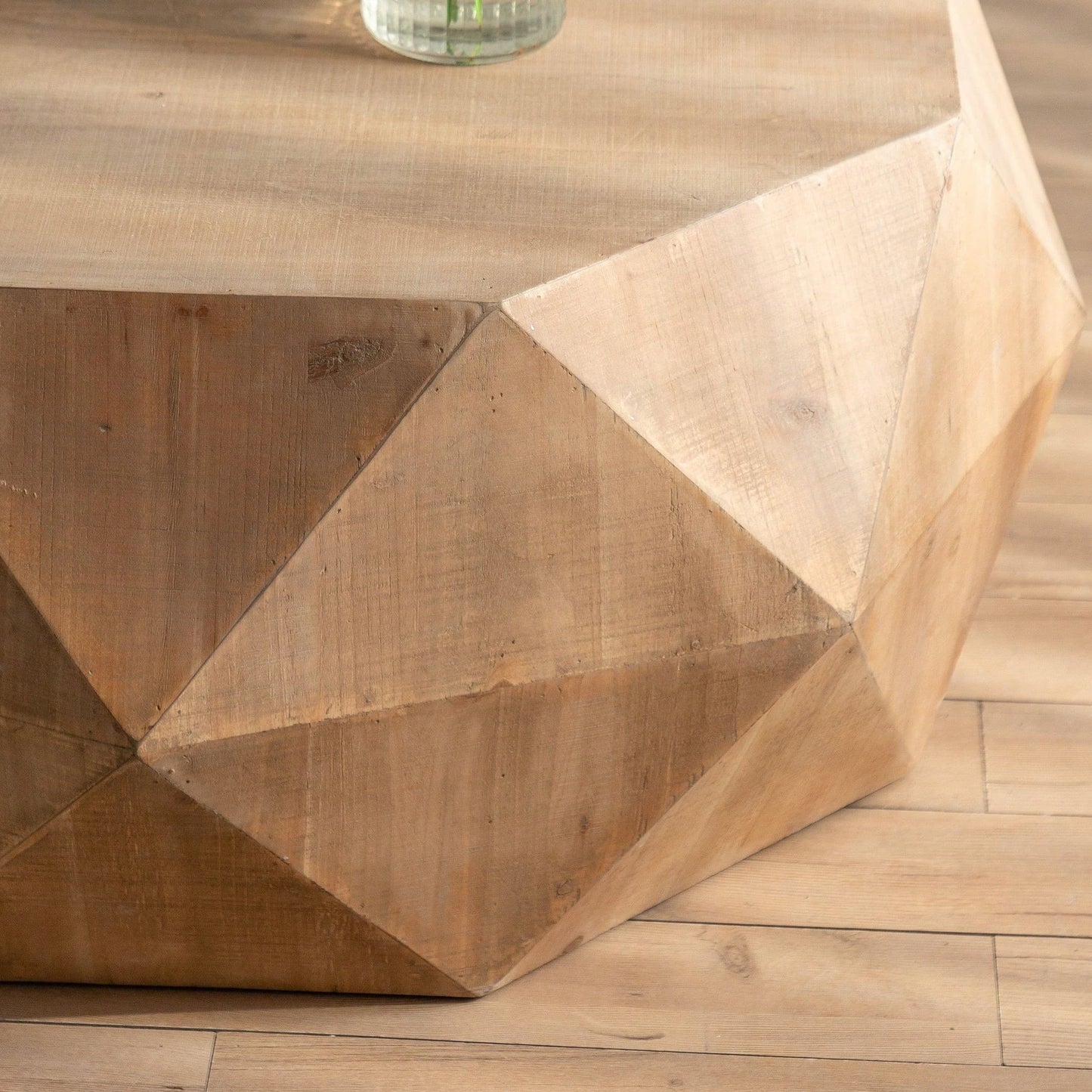 38" Three-Dimensional Embossed Pattern Design American Retro Style Coffee Table