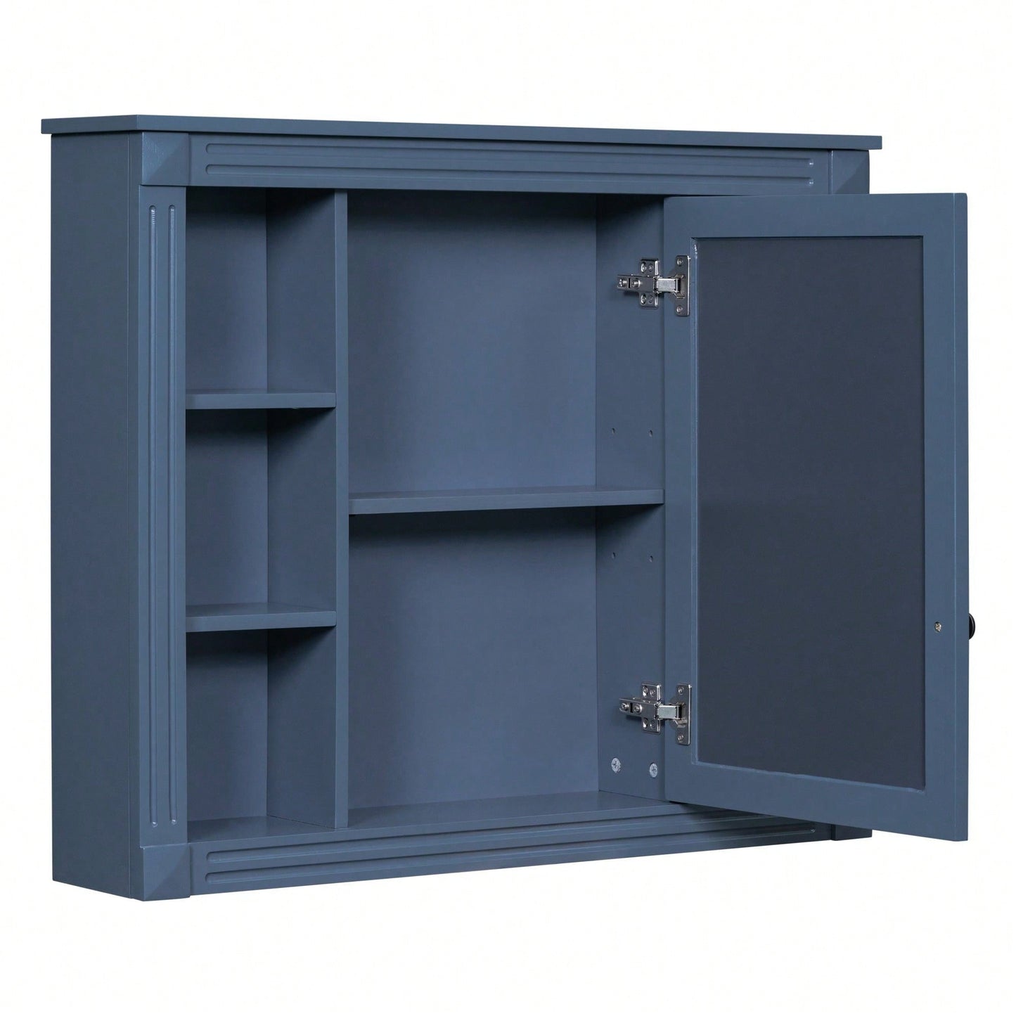 35'' X 28'' Wall Mounted Bathroom Storage Cabinet, Modern Bathroom Wall Cabinet With Mirror, Mirror Cabinet With 6 Open Shelves