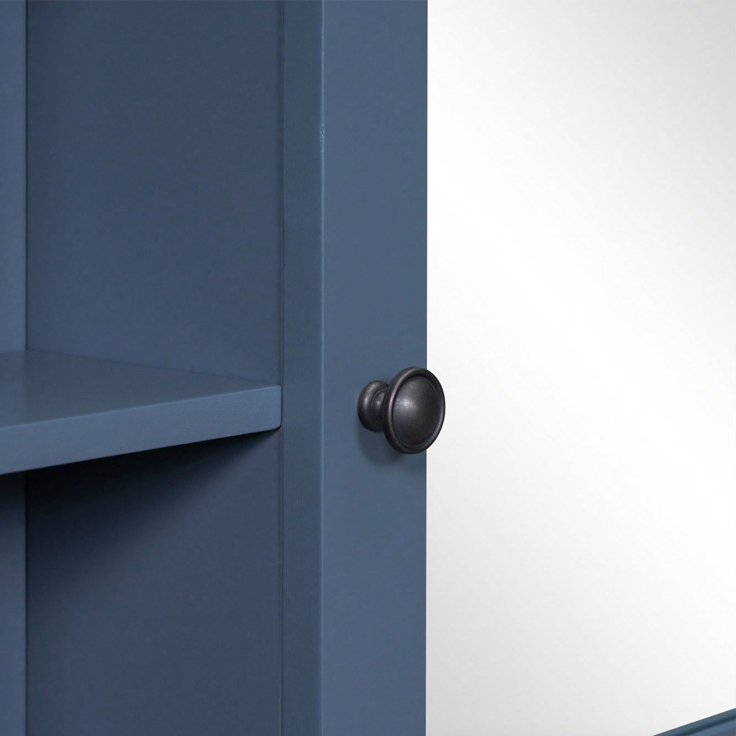 35'' X 28'' Wall Mounted Bathroom Storage Cabinet, Modern Bathroom Wall Cabinet With Mirror, Mirror Cabinet With 6 Open Shelves