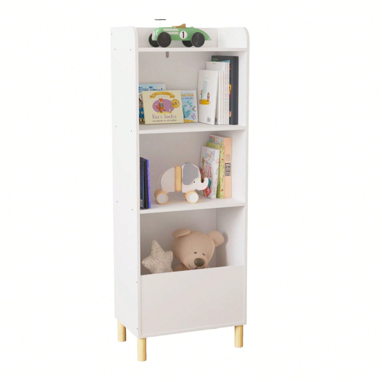 4-Tier Bookcase, Children's Book Display, Bookshelf Toy Storage Cabinet Organizer For Children's Room, Playroom, Nursery