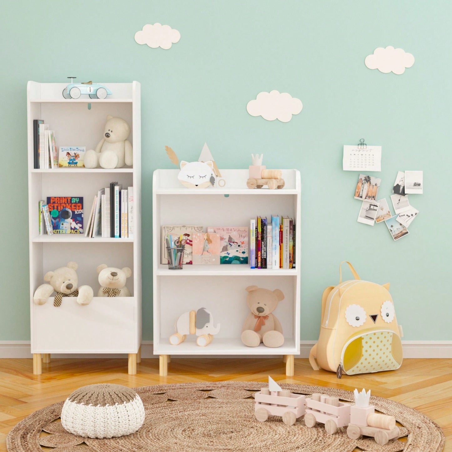 4-Tier Bookcase, Children's Book Display, Bookshelf Toy Storage Cabinet Organizer For Children's Room, Playroom, Nursery