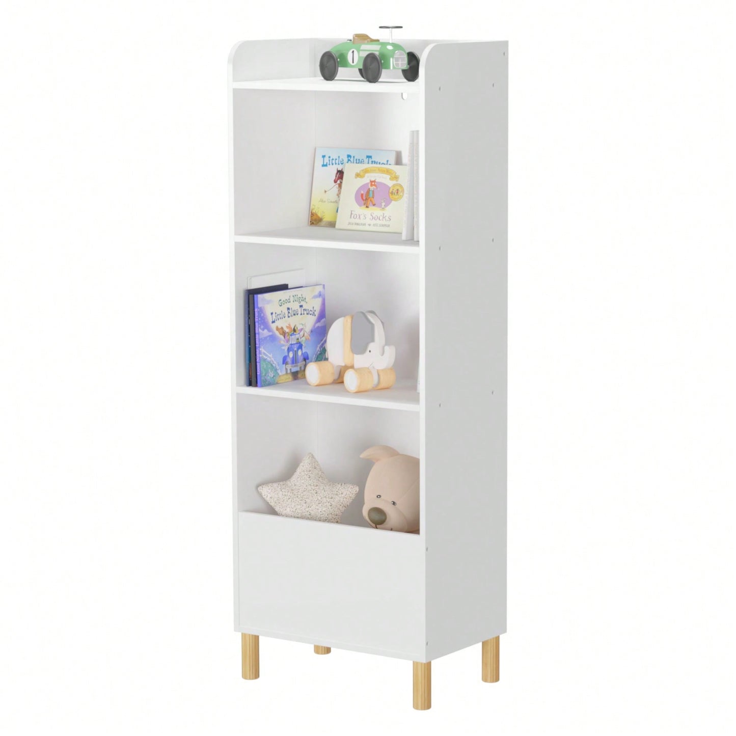 4-Tier Bookcase, Children's Book Display, Bookshelf Toy Storage Cabinet Organizer For Children's Room, Playroom, Nursery