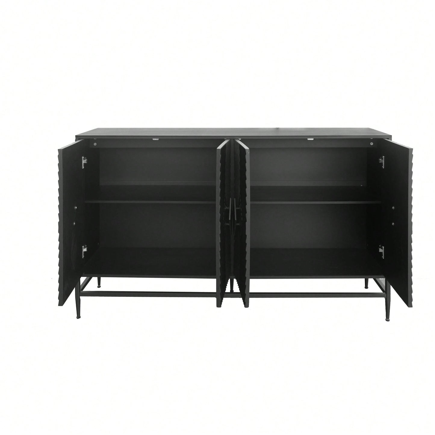 4 Door Wooden Cabinet Sideboard Buffet Server Cabinet Storage Cabinet, For Living Room, Entryway, Hallway, Office, Kitchen And Dining Room