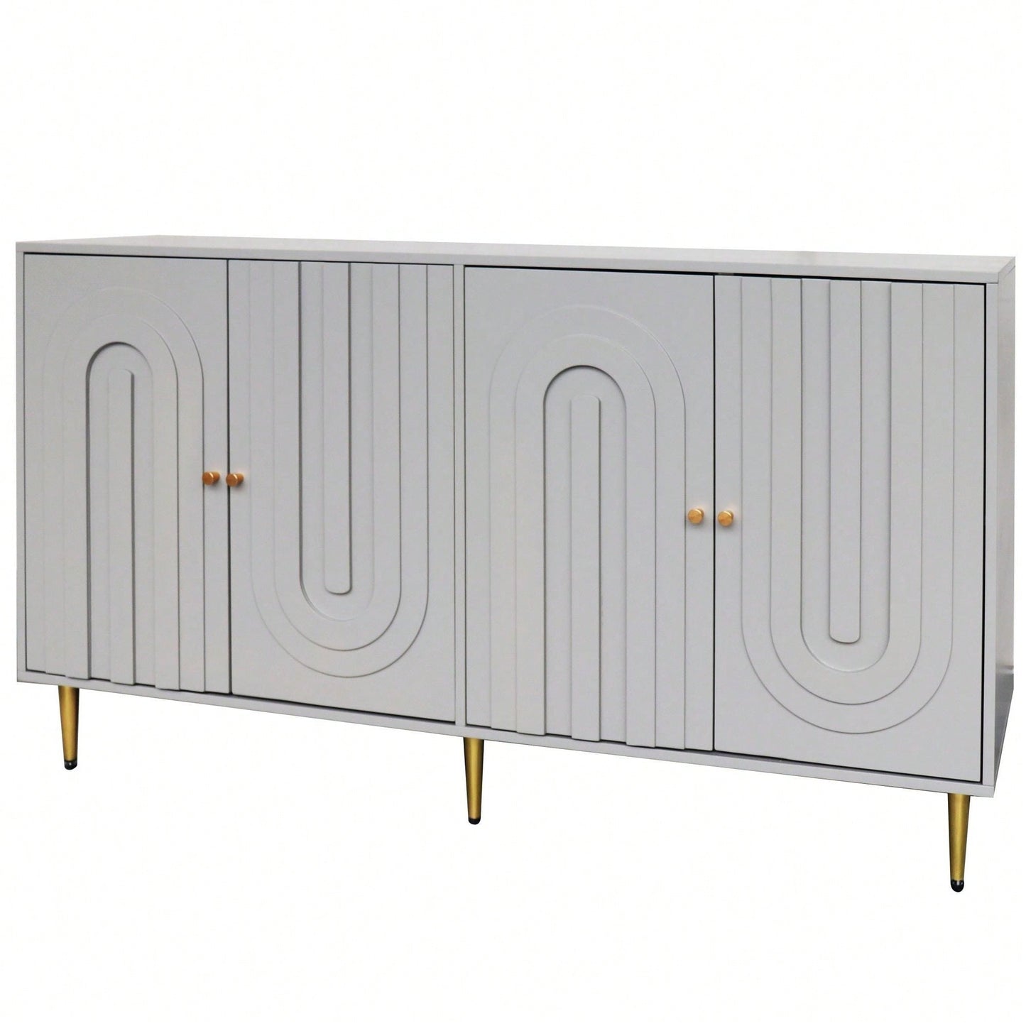 Modern 4 Door Wooden Cabinet Sideboard Buffet Server Cabinet Storage Cabinet