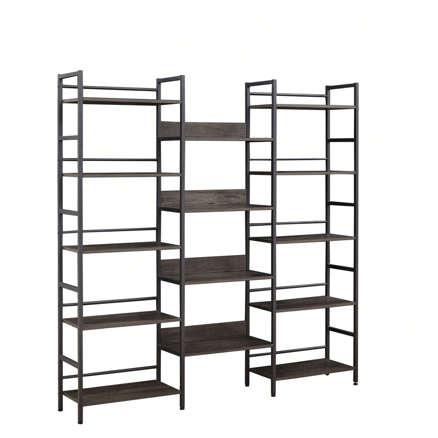 5-Shelf Bookshelves Industrial Retro Wooden Style Home And Office Large Open Bookshelves