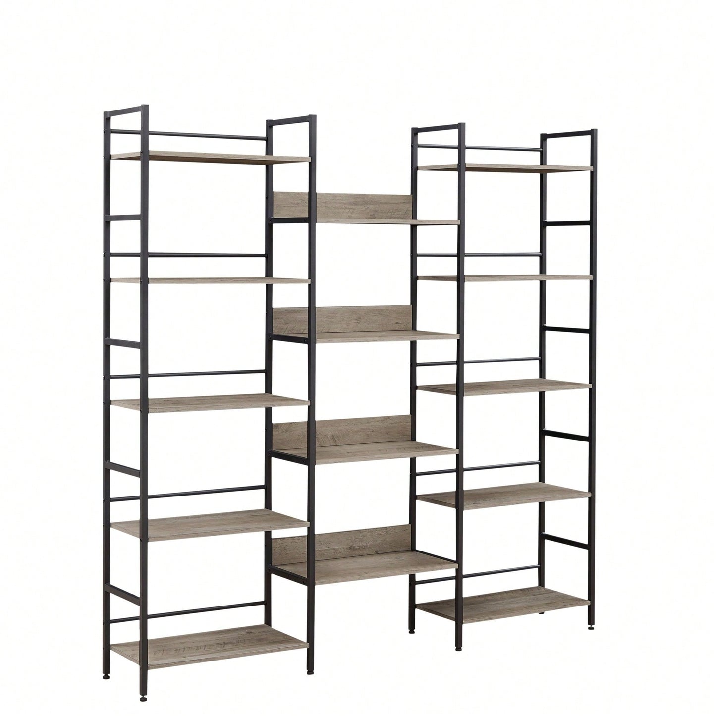 5-Shelf Bookshelves Industrial Retro Wooden Style Home And Office Large Open Bookshelves