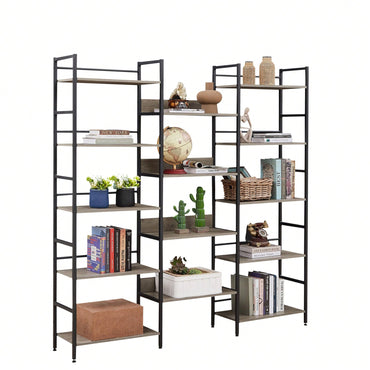 5-Shelf Bookshelves Industrial Retro Wooden Style Home And Office Large Open Bookshelves