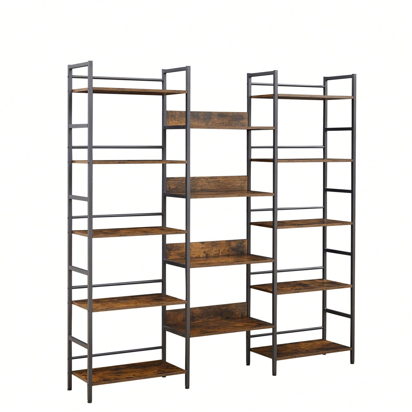 5-Shelf Bookshelves Industrial Retro Wooden Style Home And Office Large Open Bookshelves