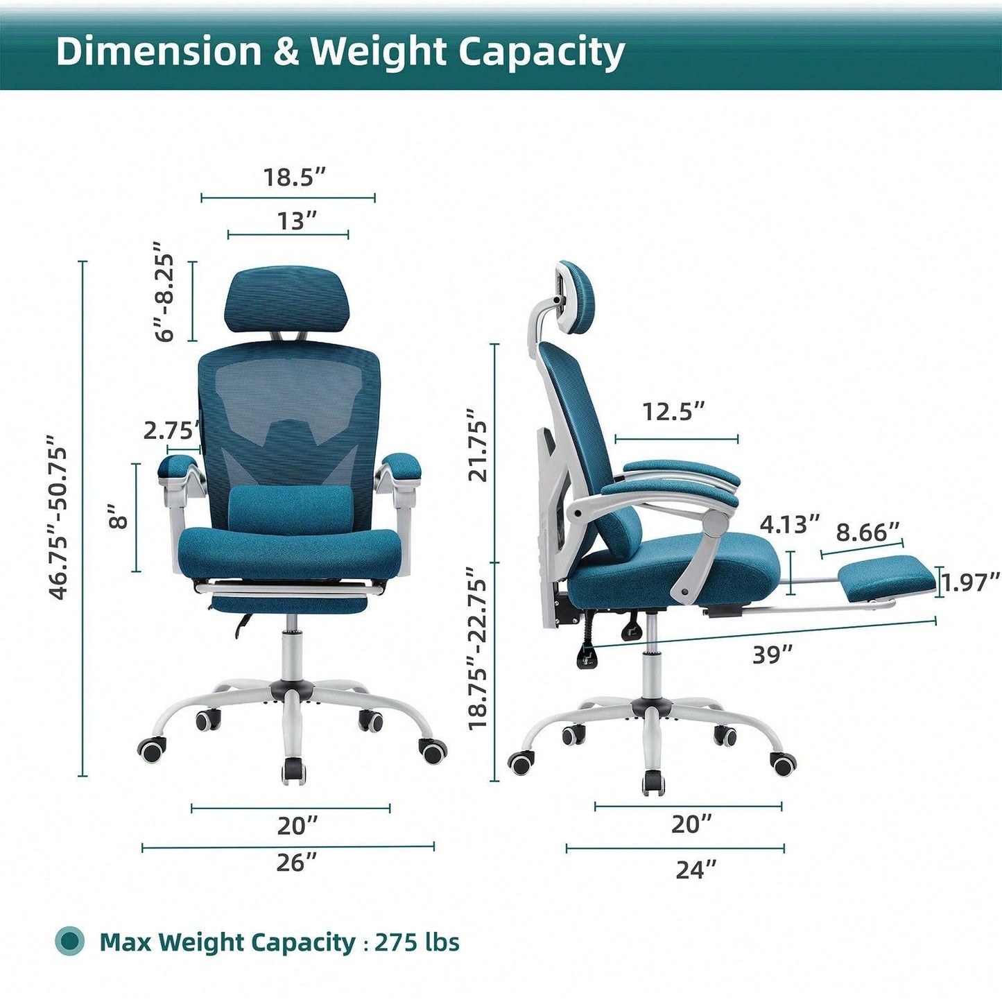 Mesh High Back Ergonomic Office Chair Lumbar Support Pillow Computer Desk Chair