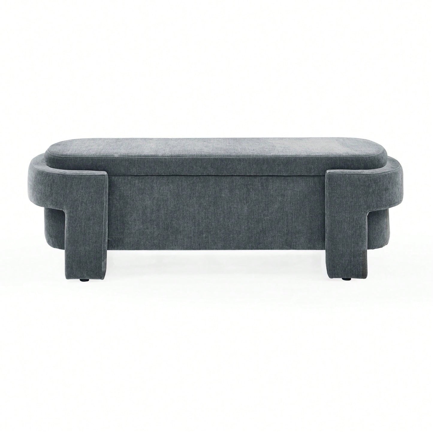 Large Storage Entry Bench With Soft Chenille Upholstery And Quality Foam, Grey