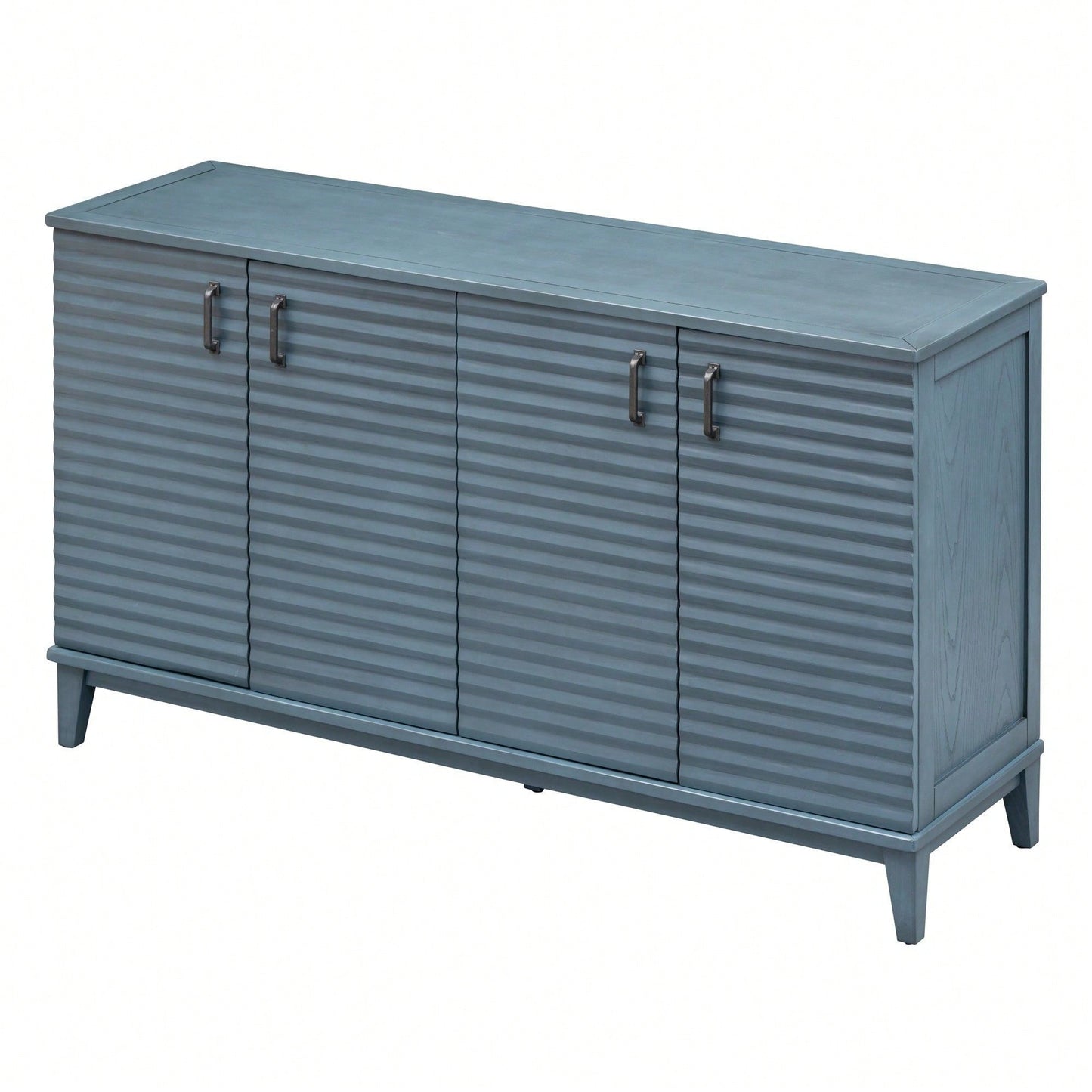 4 Door Large Storage Buffet With Adjustable Shelves And Metal Handles For Kitchen, Living Room, Dining Room