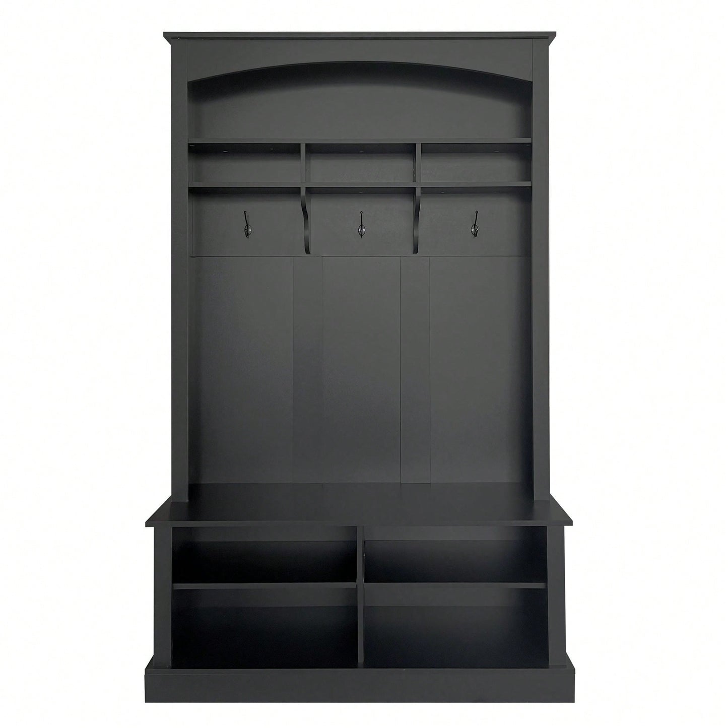 47.2 Inch Wide Hall Tree Bench with Shoe Storage and Hooks for Entryway Organization