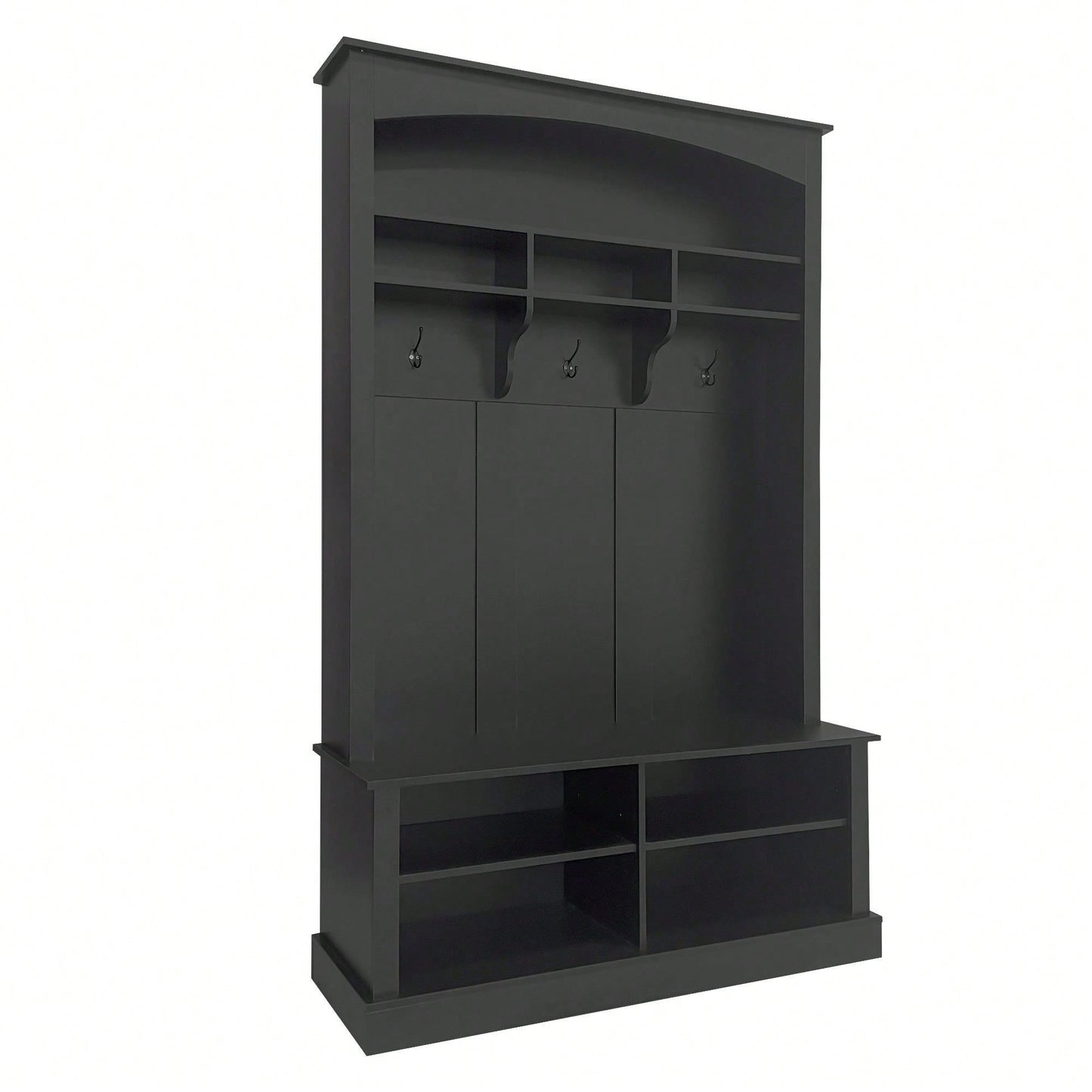 47.2 Inch Wide Hall Tree Bench with Shoe Storage and Hooks for Entryway Organization