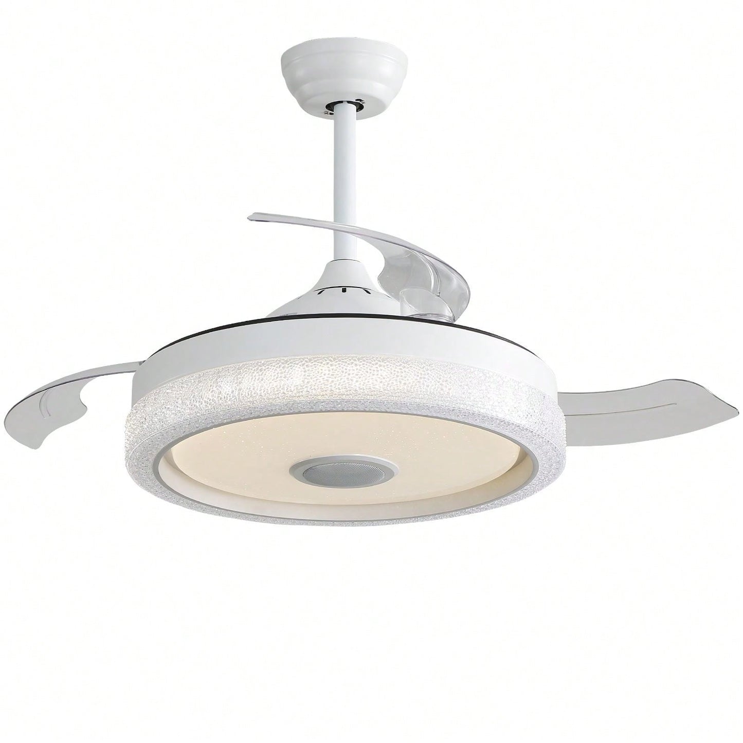 42 Inch Modern Invisible Ceiling Fan with Remote Control Reversible DC Motor and 36W LED Light Smart App Control ETL Certified