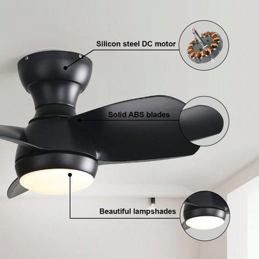 3-Color Dimmable, Powerful/Silent Motor, Sleep Timer & Quiet Motor Indoor Ceiling Fan