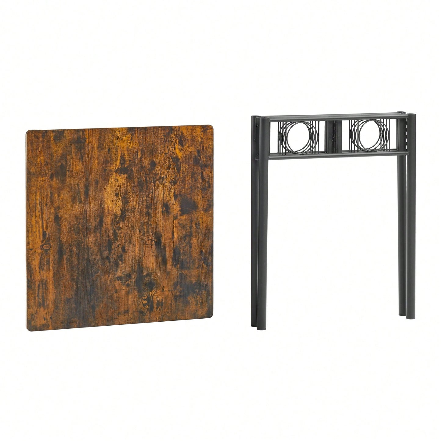 Kitchen Dining Room Table, Iron Wood Square Table