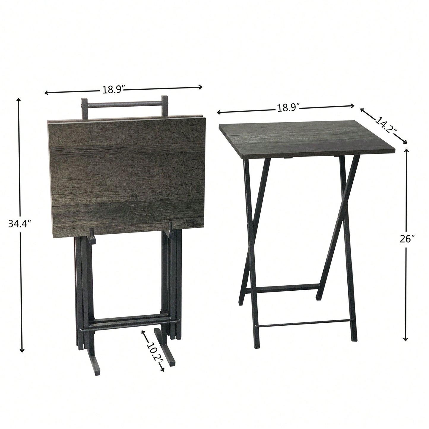 Set Of 4 Elegant Industrial-Style TV Tray With X-Shaped Base, Perfect For Dorm Rooms Or Smaller Living Spaces