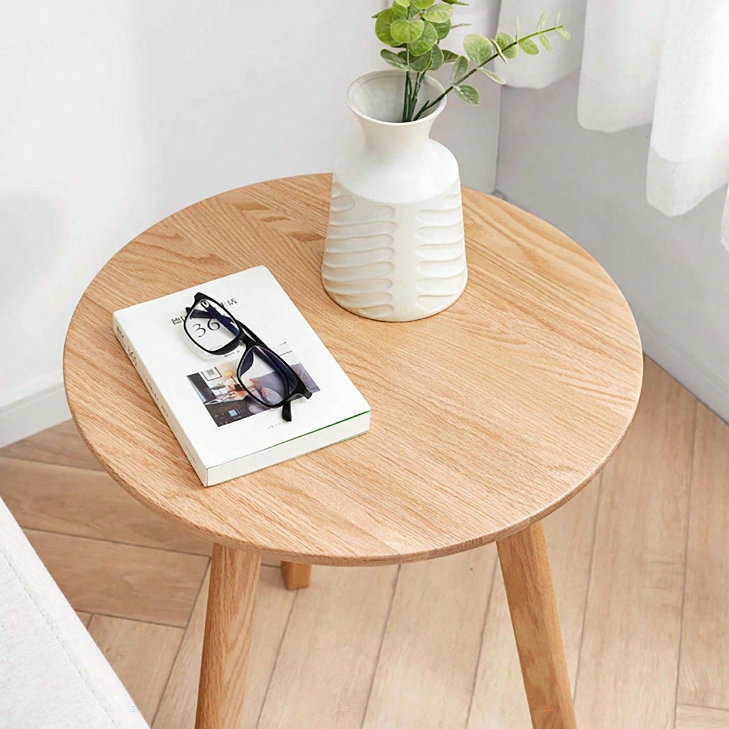 Solid Oak Round Side Table: Stylish, Durable, And Versatile