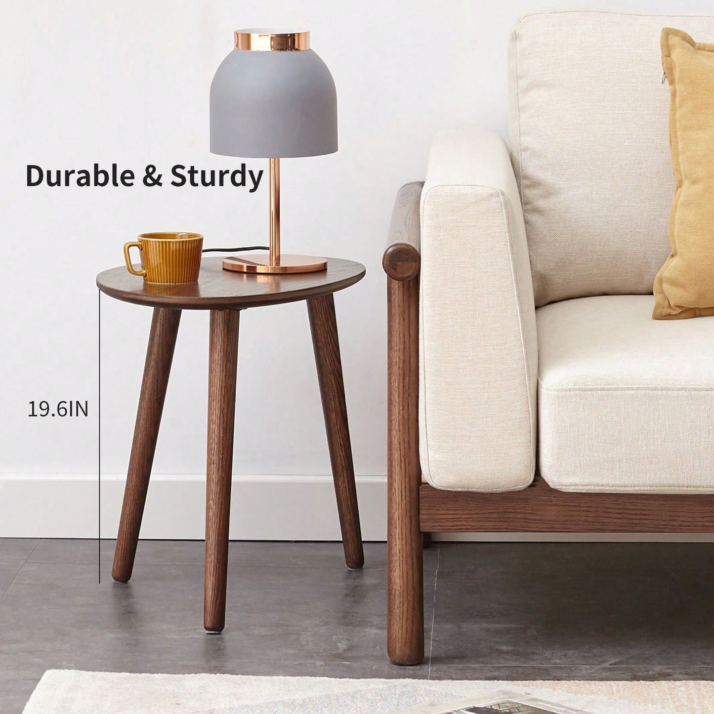 Solid Oak Wood Pebble Coffee Table Natural Finish 50x44.5x65 cm Easy Assembly Ideal for Home Office