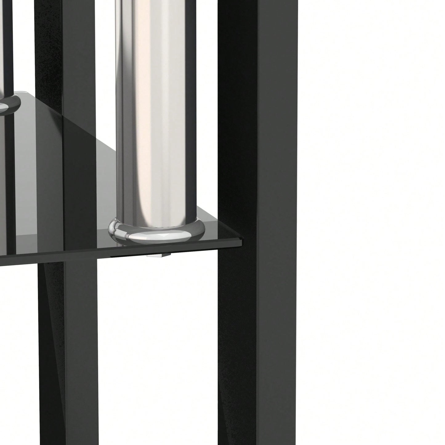 Tempered Glass Side Table With Metal Leg: Elegant Design, Transparent/Frosted Glass Layers, 150lbs Load-Bearing Capacity