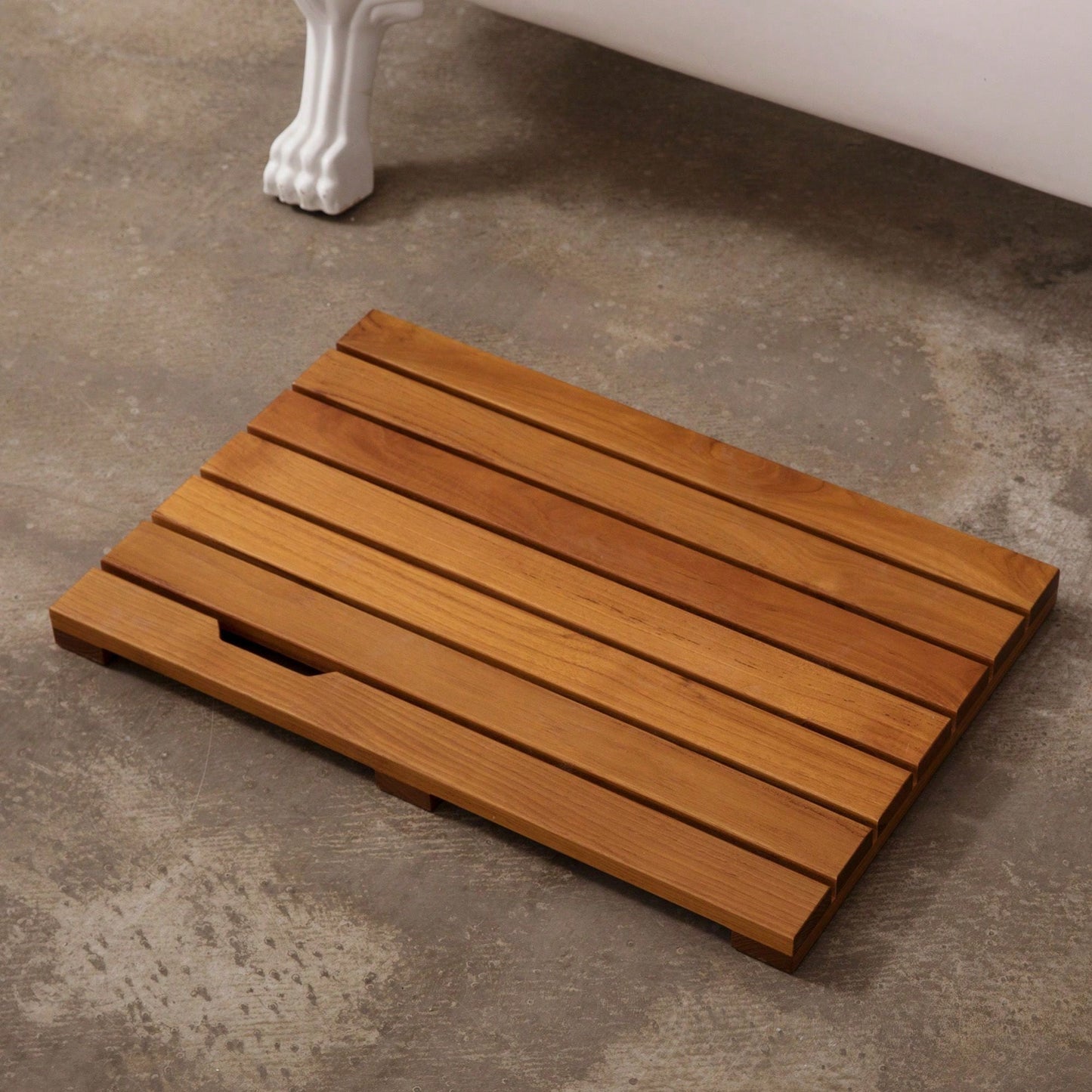 Premium Solid Teak Bathroom Mat - Anti-Slip, Responsibly Sourced And Durable