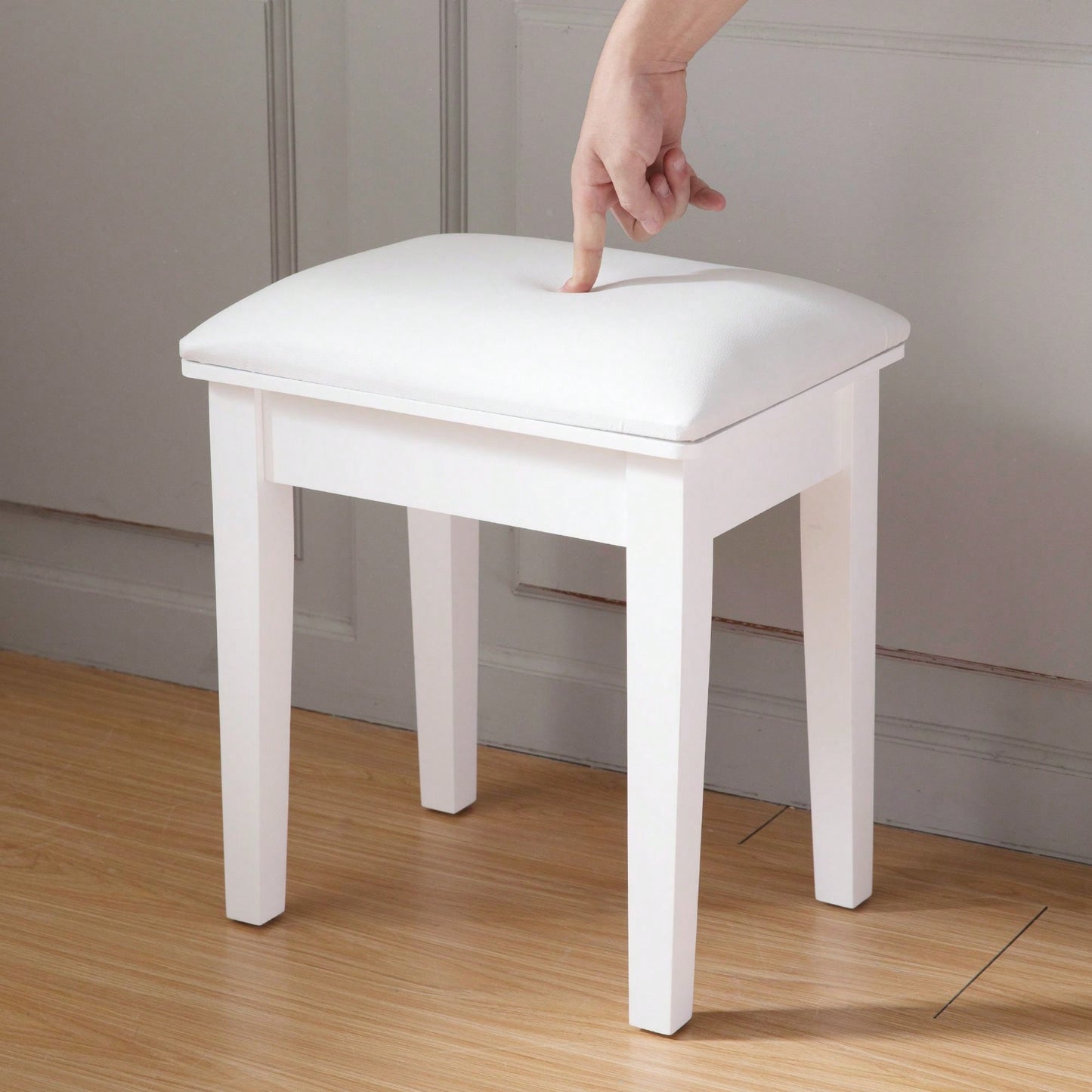 Elegant And Stable Stool With Comfortable Seat And Anti-Slippery Pads