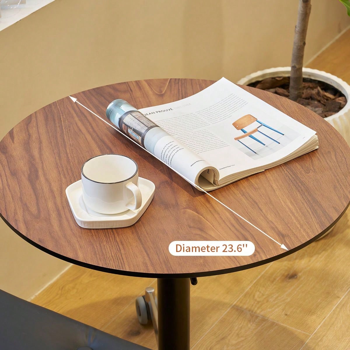 Adjustable Height Bar Table, Portable Pub Table With 360 Swivel Base, Space-Saving Bar Counter For Dining Room, Kitchen, Home Office