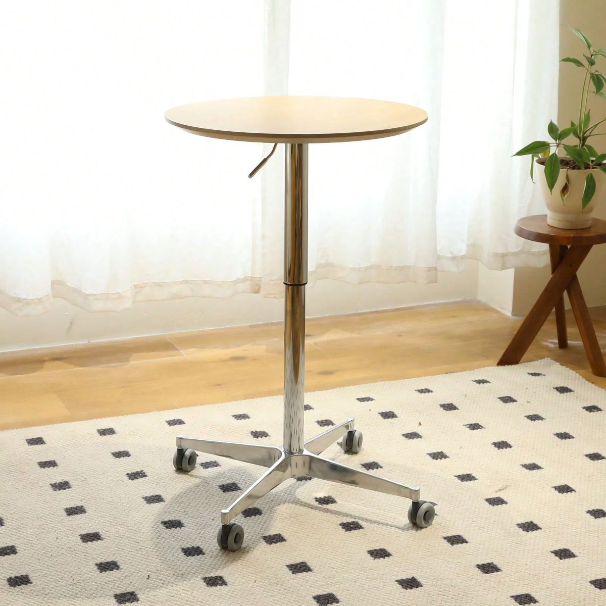 Adjustable Height Bar Table, Portable Pub Table With 360 Swivel Base, Space-Saving Bar Counter For Dining Room, Kitchen, Home Office