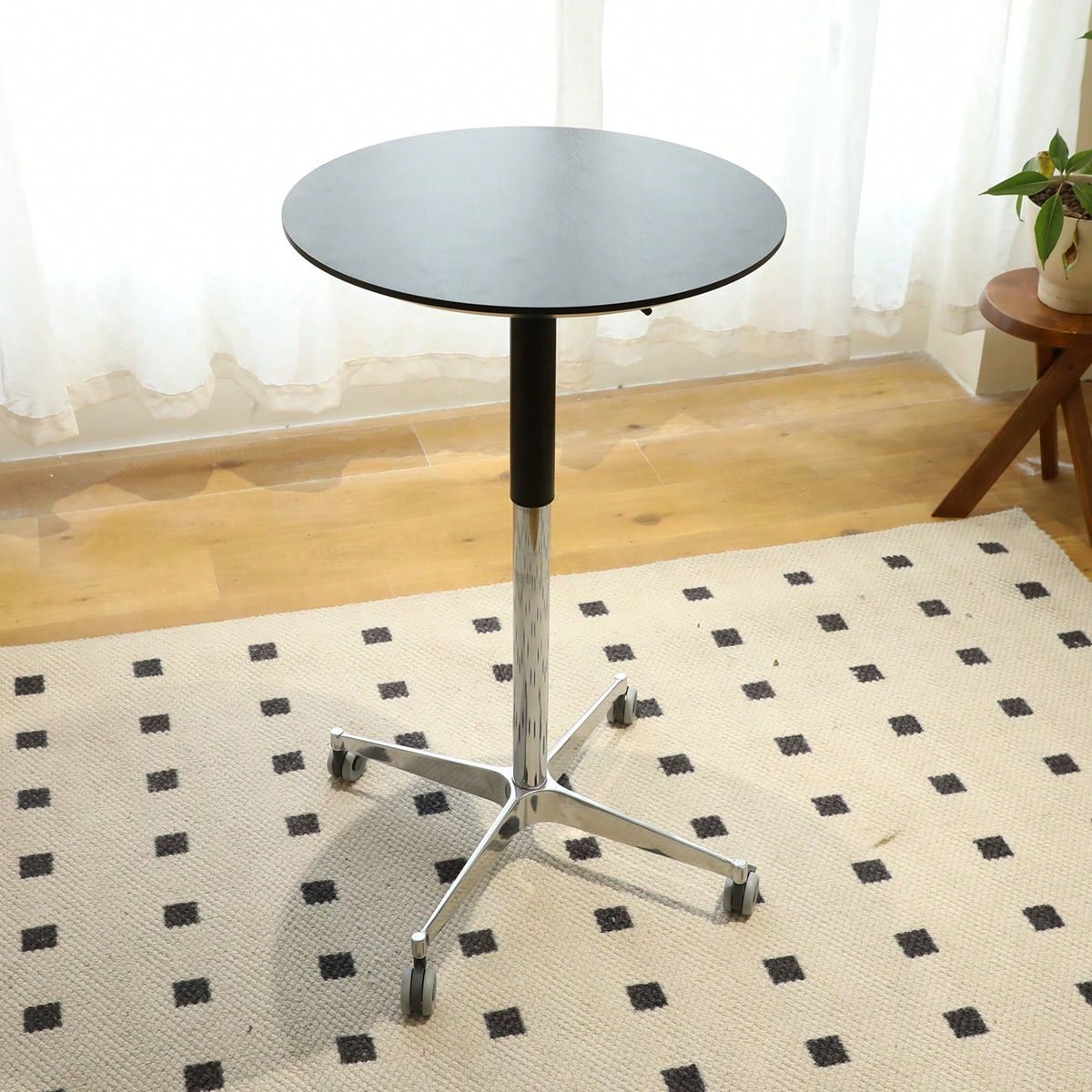 Adjustable Height Bar Table, Portable Pub Table With 360 Swivel Base, Space-Saving Bar Counter For Dining Room, Kitchen, Home Office