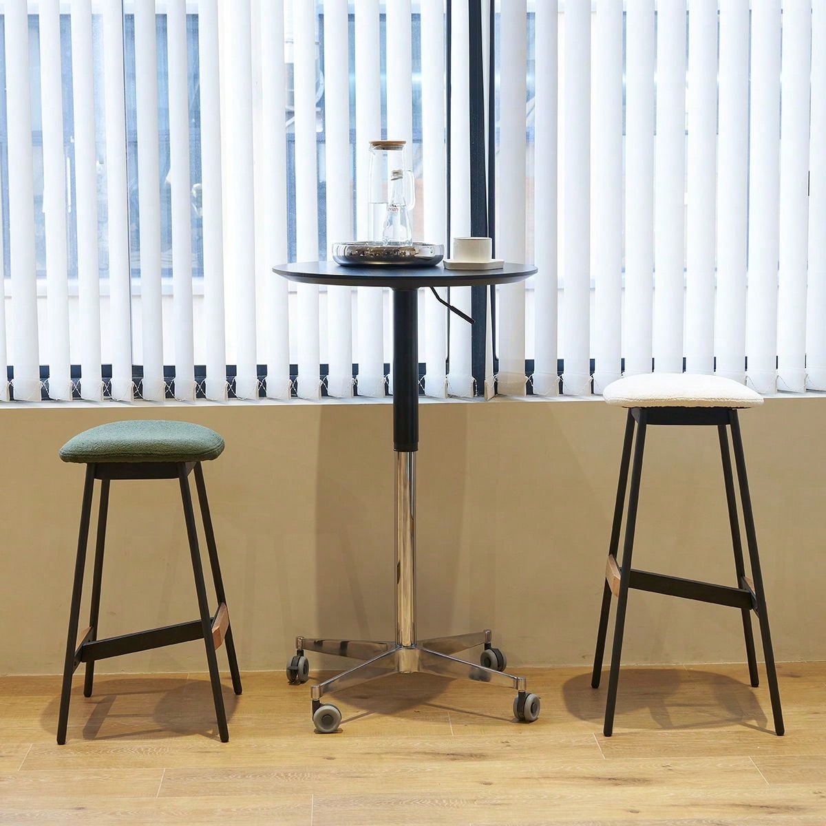 Adjustable Height Bar Table, Portable Pub Table With 360 Swivel Base, Space-Saving Bar Counter For Dining Room, Kitchen, Home Office