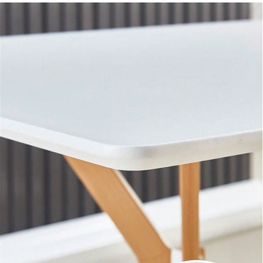 Minimalist StyleDining Table MDF Anti-Scratch Top Metal Shelf Metal Heat Transfer Legs Leveling Feet For Dining Room Kitchen Office Table