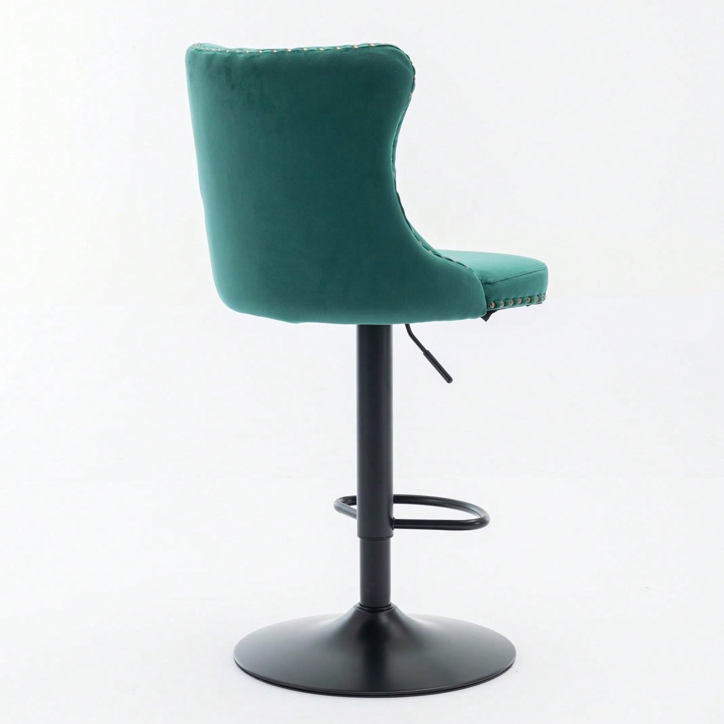 Modern Upholstered Bar Stools With Backs Comfortable Tufted For Home Pub And Kitchen Island, Set Of 2