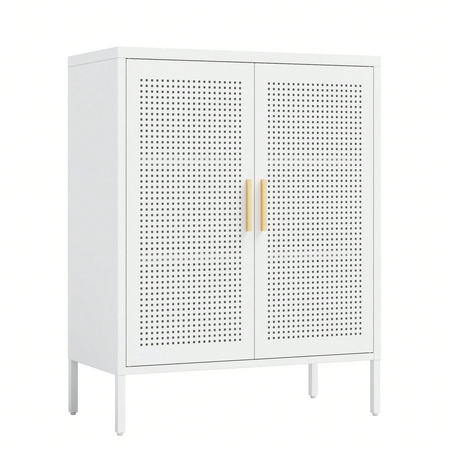 Storage Cabinet With 2 Doors And 2 Adjustable Shelves, Steel Lockable Garage Storage Cabinet, Metal File Cabinet For Home Office School Gym