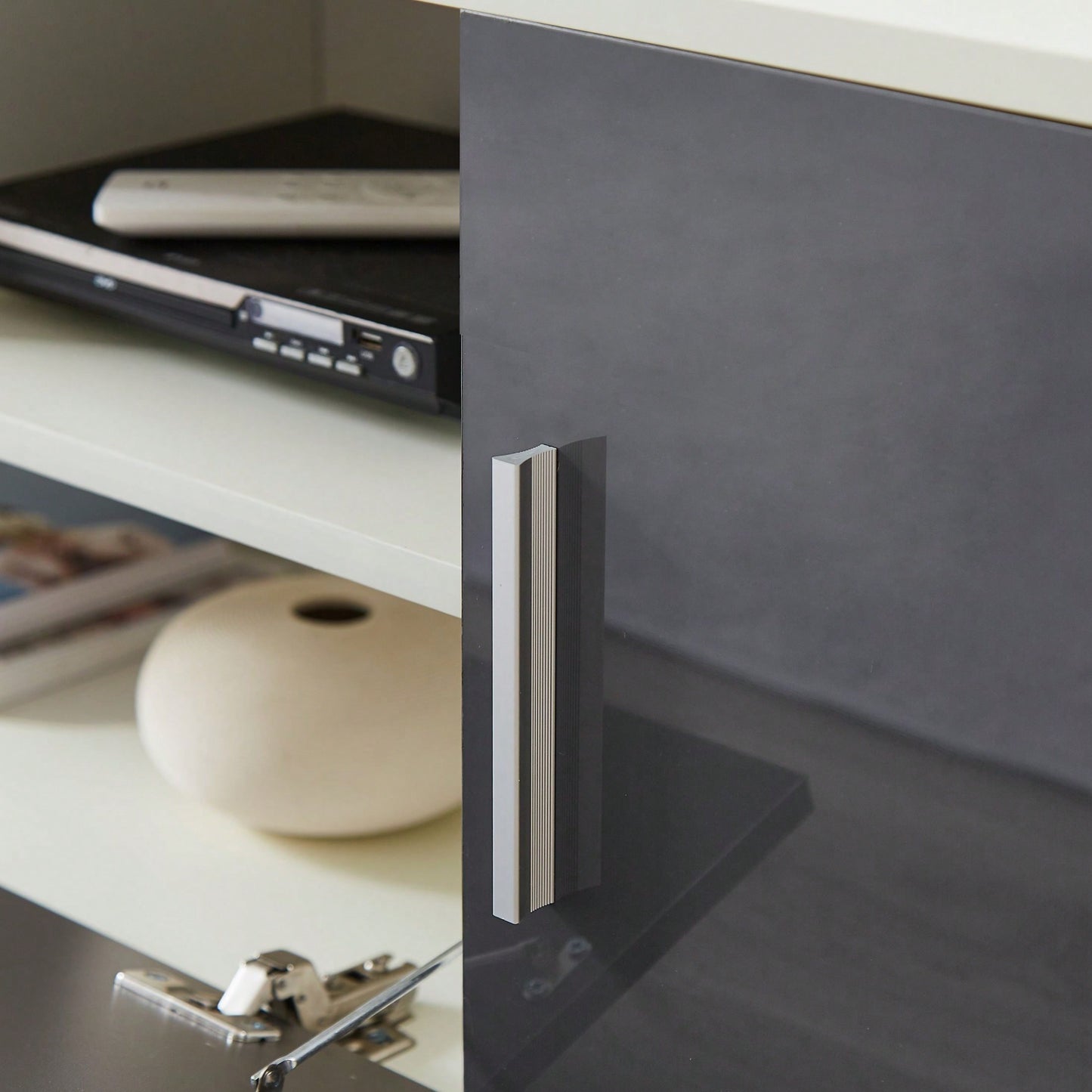 Modern LED TV Stand with Remote Control Light Belt and Storage Cabinets for Living Room and Bedroom