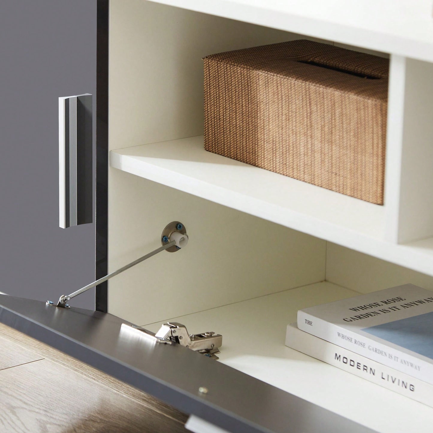Modern LED TV Stand with Remote Control Light Belt and Storage Cabinets for Living Room and Bedroom