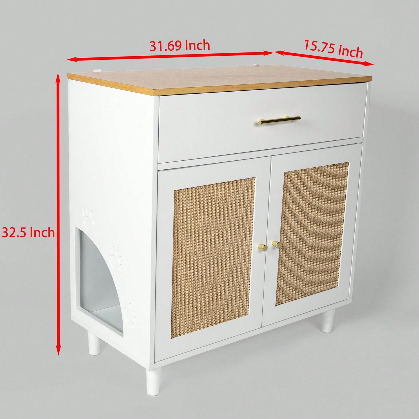 Multi-Functional Pet Cabinet, Fits Most Litter Boxes, With Cat Scratching Board, More Privacy And Less Smell, Tools Free, Easy To Assemble