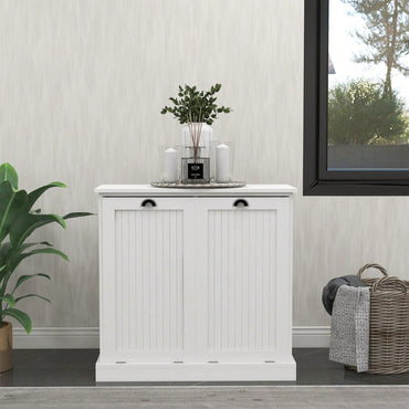 Two-Compartment Tilt-Out Laundry Sorter Cabinet