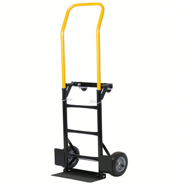 Dual Purpose 2 Wheel Dolly Cart And 4 Wheel Push Cart With Swivel Wheels 330 Lbs Capacity Heavy Duty Platform Cart