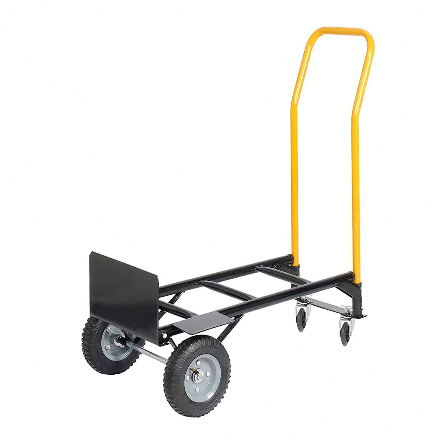 Dual Purpose 2 Wheel Dolly Cart And 4 Wheel Push Cart With Swivel Wheels 330 Lbs Capacity Heavy Duty Platform Cart