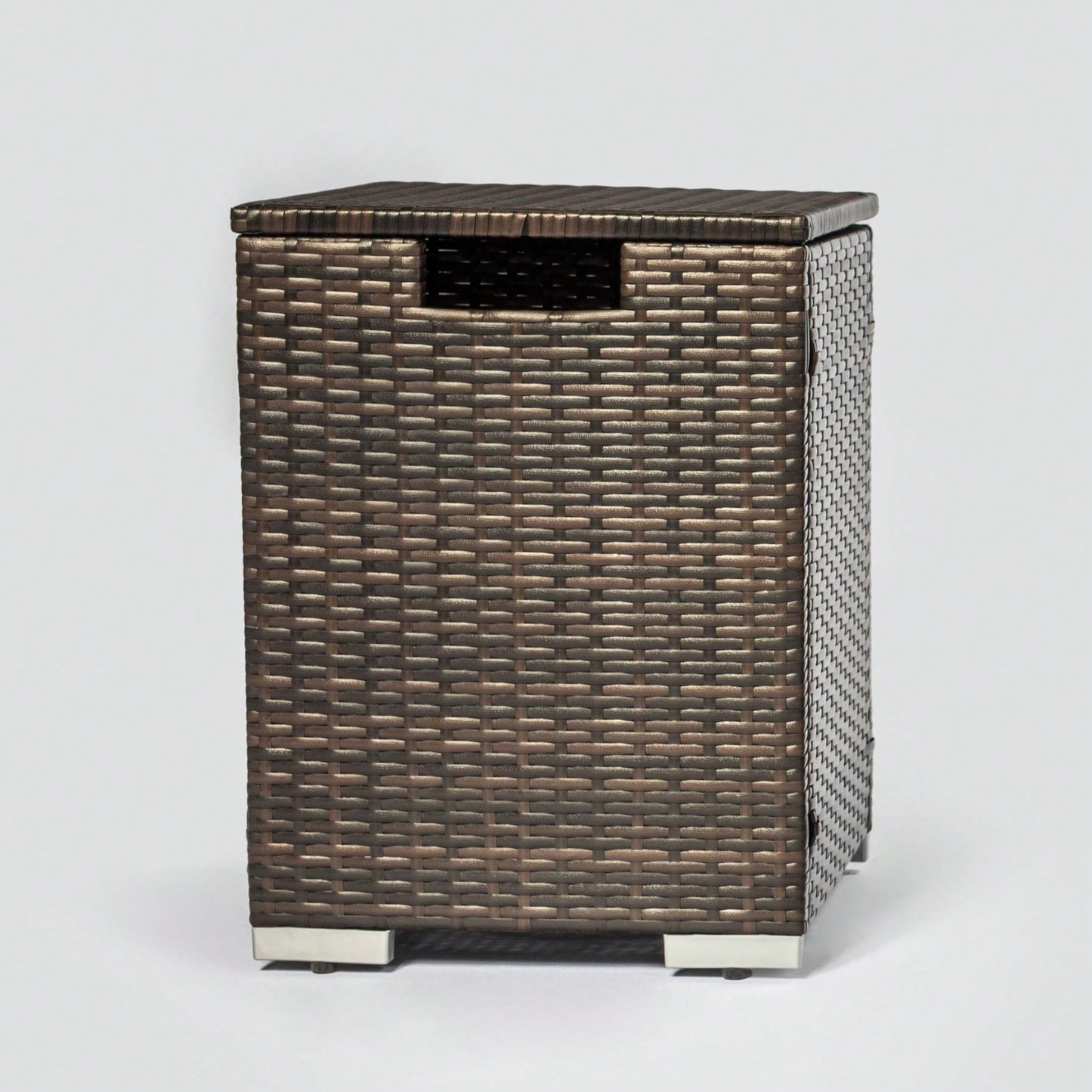 Rattan Gas Tank Cover With Storage Rack: Waterproof, Stylish, Durable - Brown