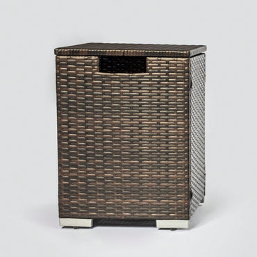 Rattan Gas Tank Cover With Storage Rack: Waterproof, Stylish, Durable - Brown