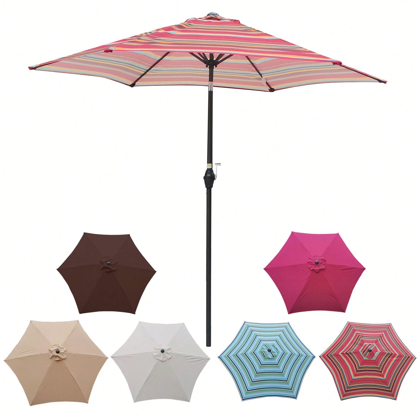 9FT UMBRELLA , Waterproof, Fade Resistant, Easy To Clean, Sturdy Construction, Push Button Tilt And Crank System, Wind Vent