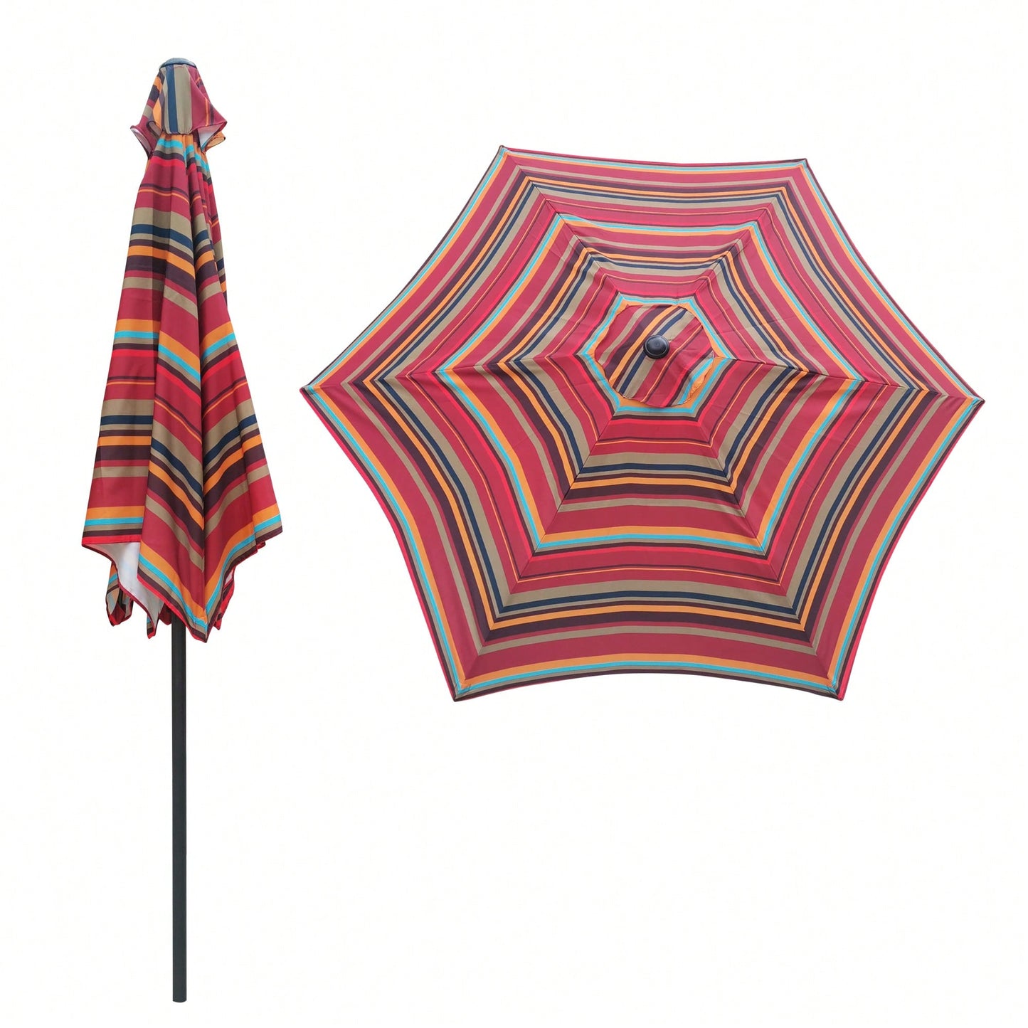 9FT UMBRELLA , Waterproof, Fade Resistant, Easy To Clean, Sturdy Construction, Push Button Tilt And Crank System, Wind Vent
