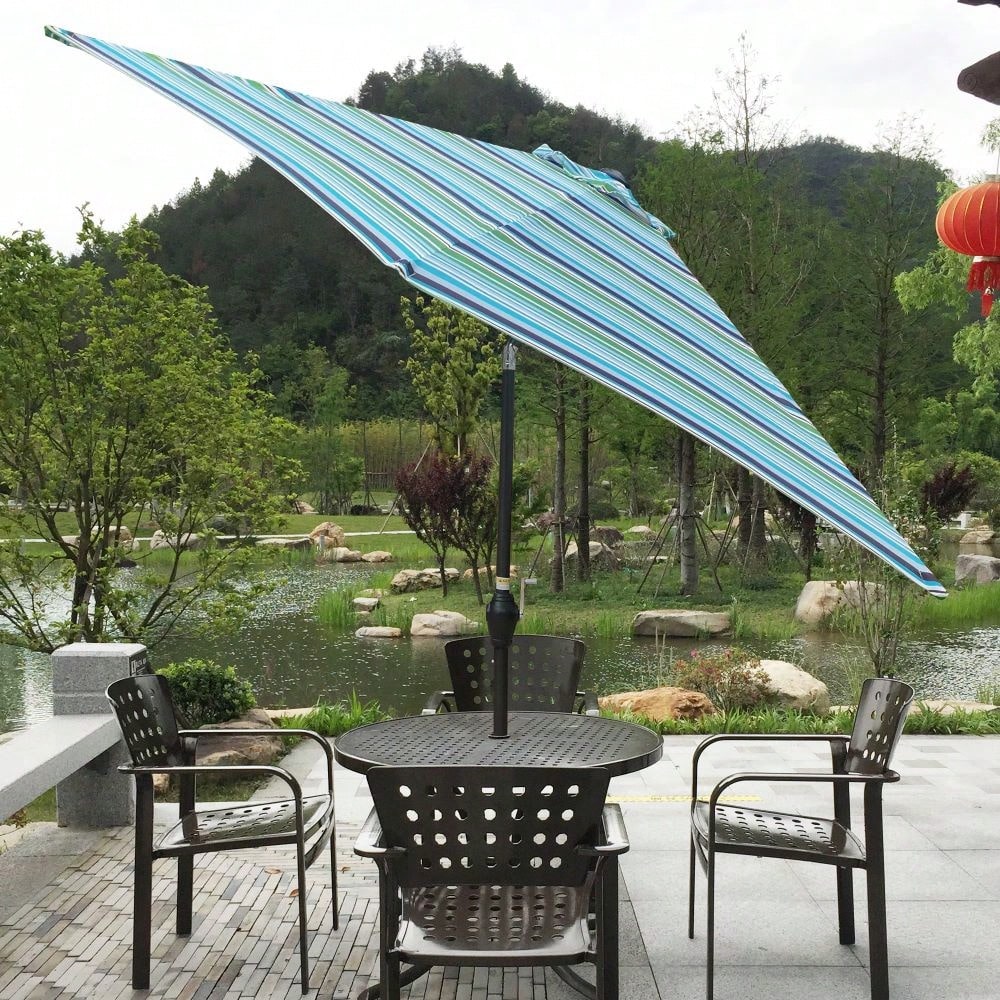 9FT UMBRELLA , Waterproof, Fade Resistant, Easy To Clean, Sturdy Construction, Push Button Tilt And Crank System, Wind Vent