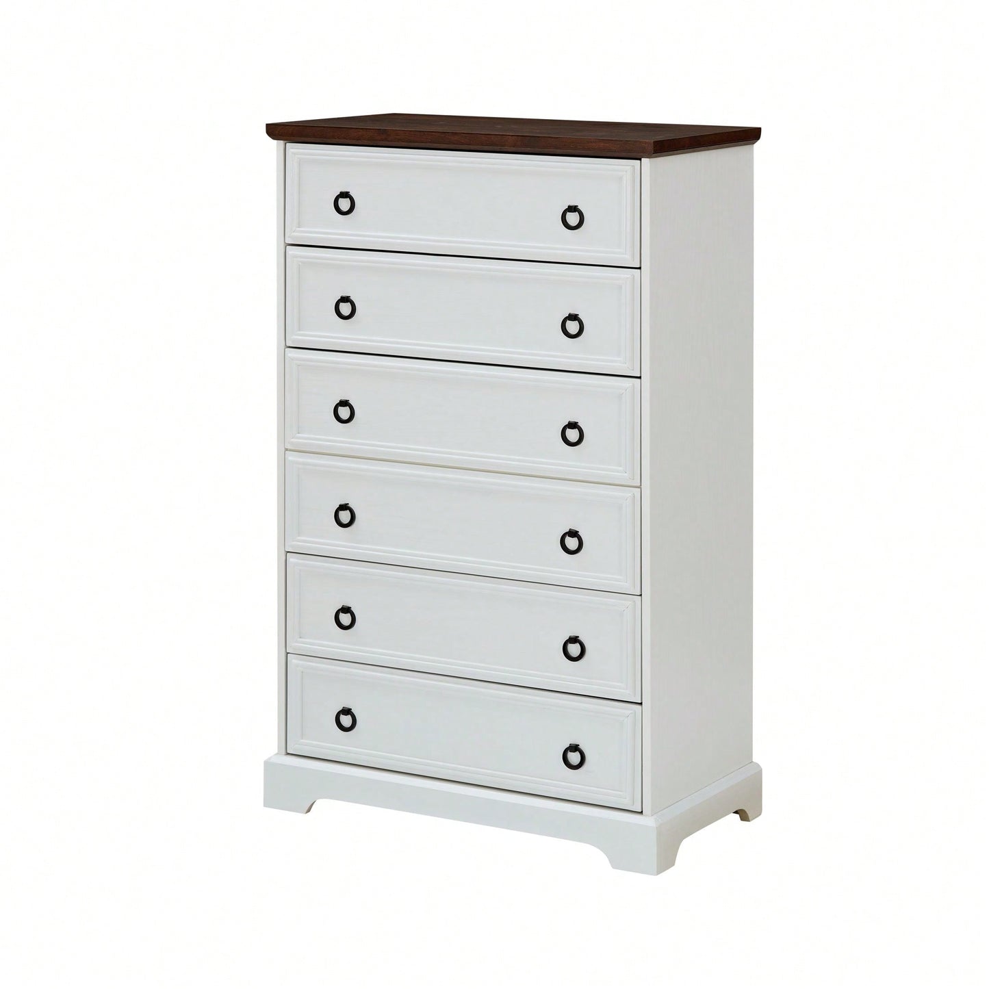 Stylish 6 Drawer Tall Dresser for Bedroom Storage and Closet Organization with Easy Pull Handles