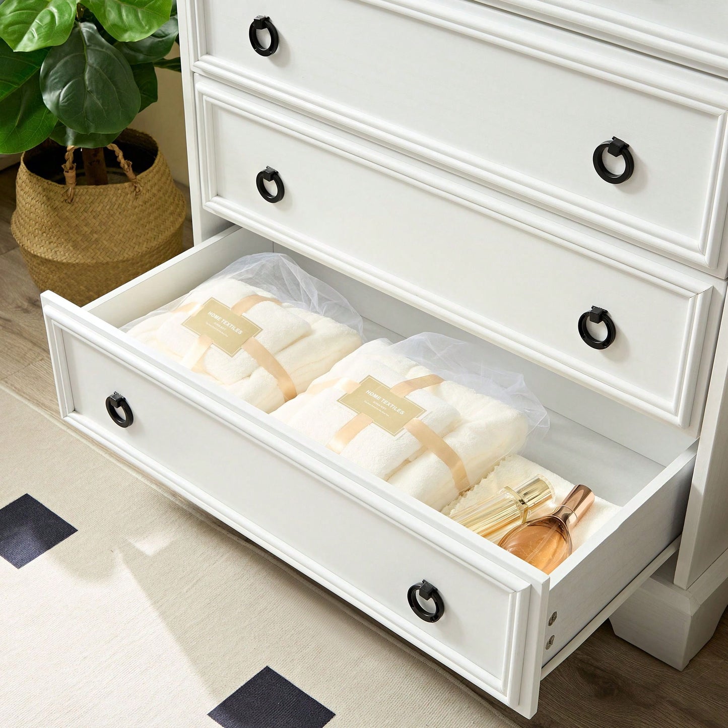 Stylish 6 Drawer Tall Dresser for Bedroom Storage and Closet Organization with Easy Pull Handles