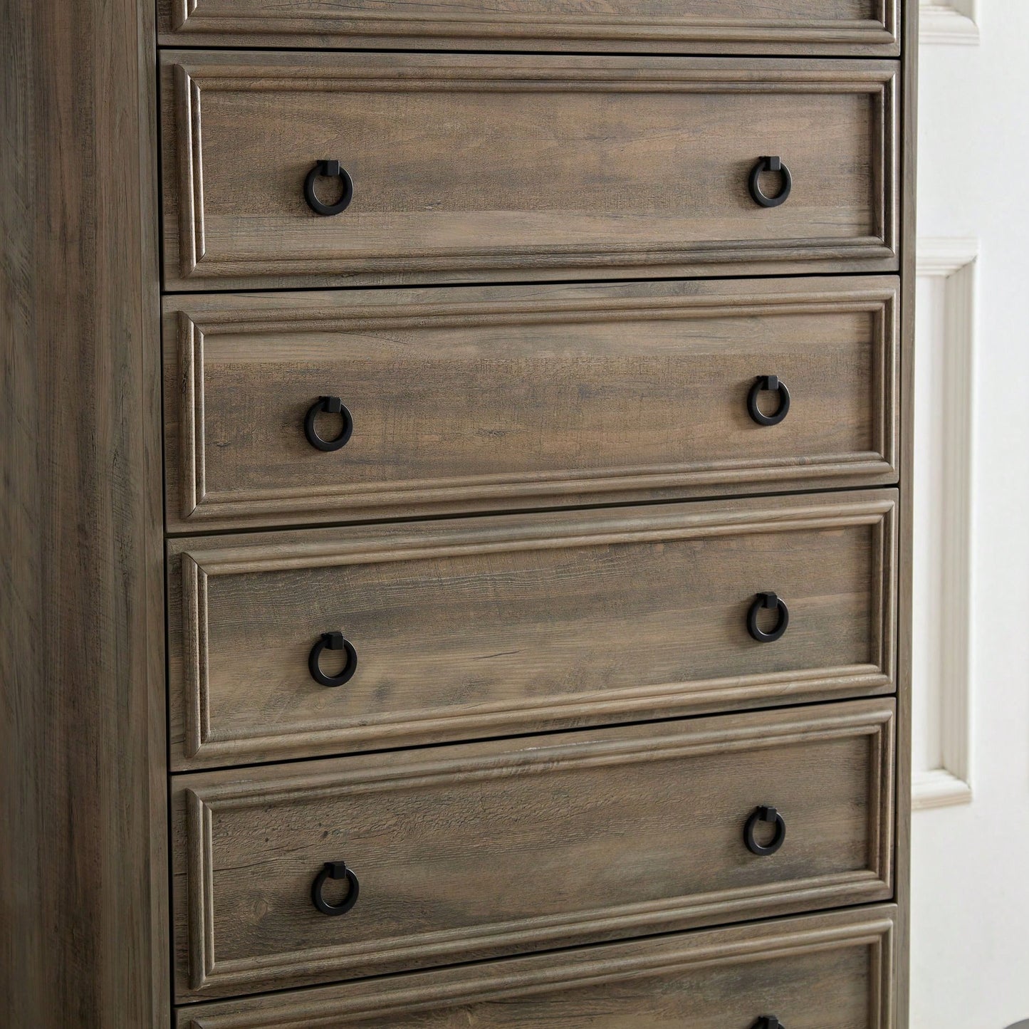 Stylish 6 Drawer Tall Dresser for Bedroom Storage and Closet Organization with Easy Pull Handles