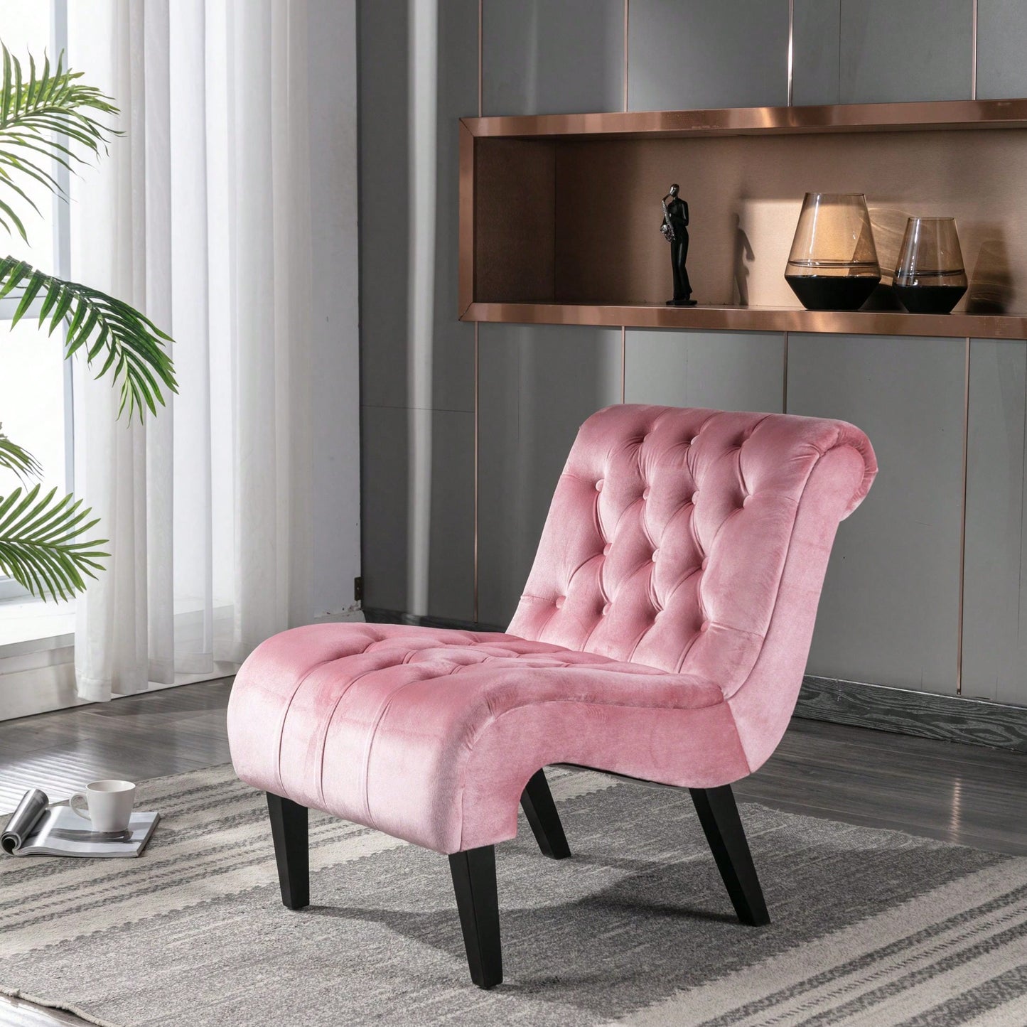 Modern Upholstered Accent Chair With Ottoman Stylish And Comfortable